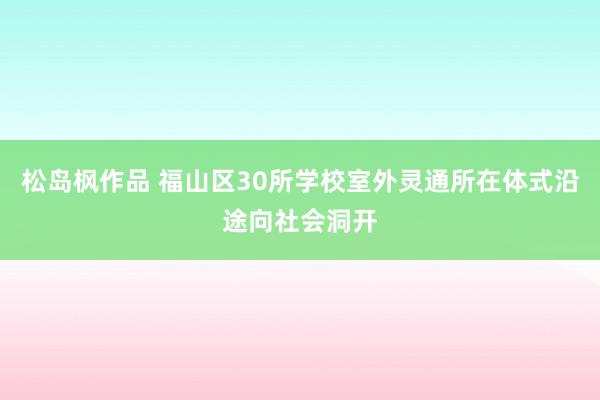 松岛枫作品 福山区30所学校室外灵通所在体式沿途向社会洞开