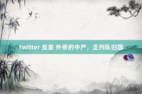 twitter 反差 外侨的中产，正列队归国