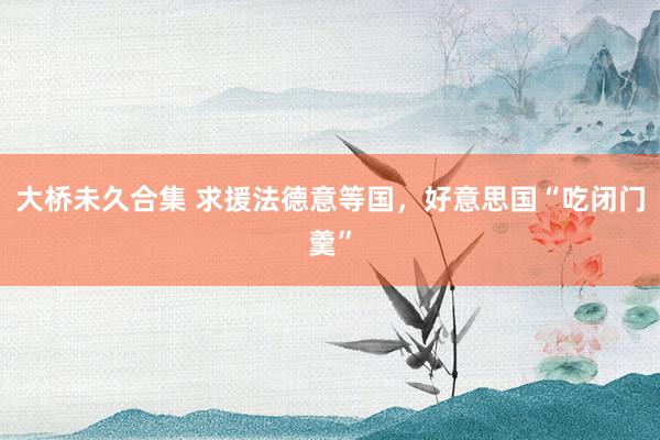 大桥未久合集 求援法德意等国，好意思国“吃闭门羹”